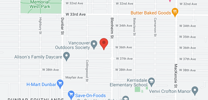 map of 3364 W 36TH AVENUE